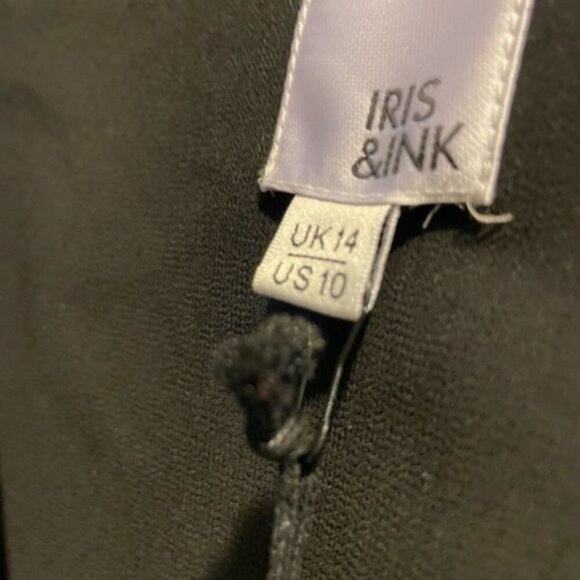 Iris and Ink Adeline wrap effect pleated dress Black size 10 - Picture 7 of 10